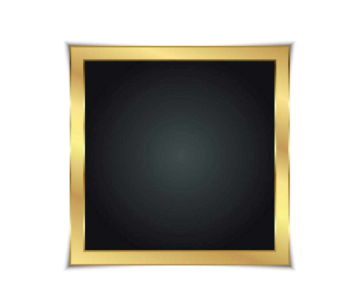 cornice incandescente lucida oro con ombre isolate su sfondo trasparente. bordo realistico in stile vintage di lusso in oro, foto, banner. illustrazione - vettoriale