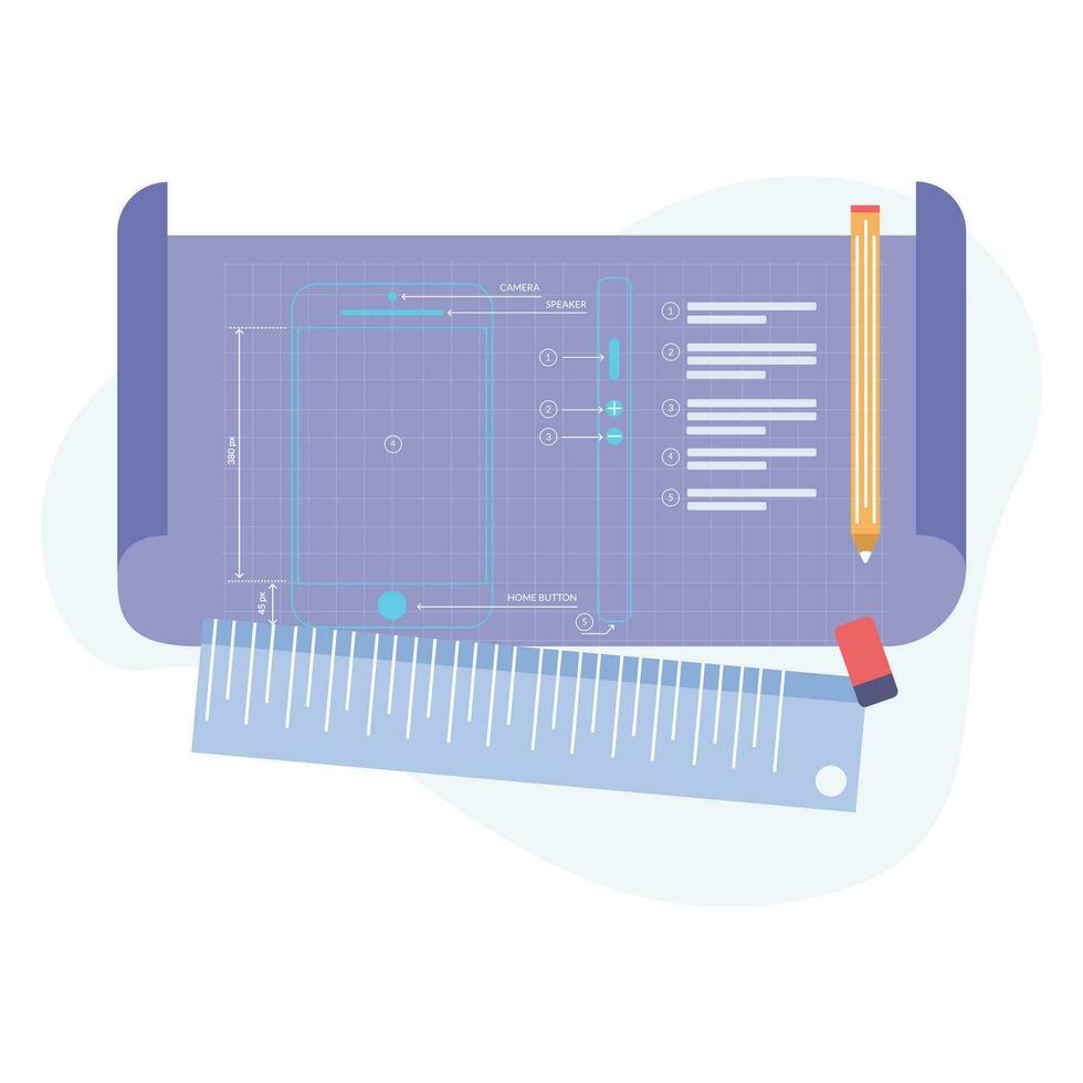 prototipo design illustrazione utilizzabile per tutti e due ragnatela o mobile App design vettore