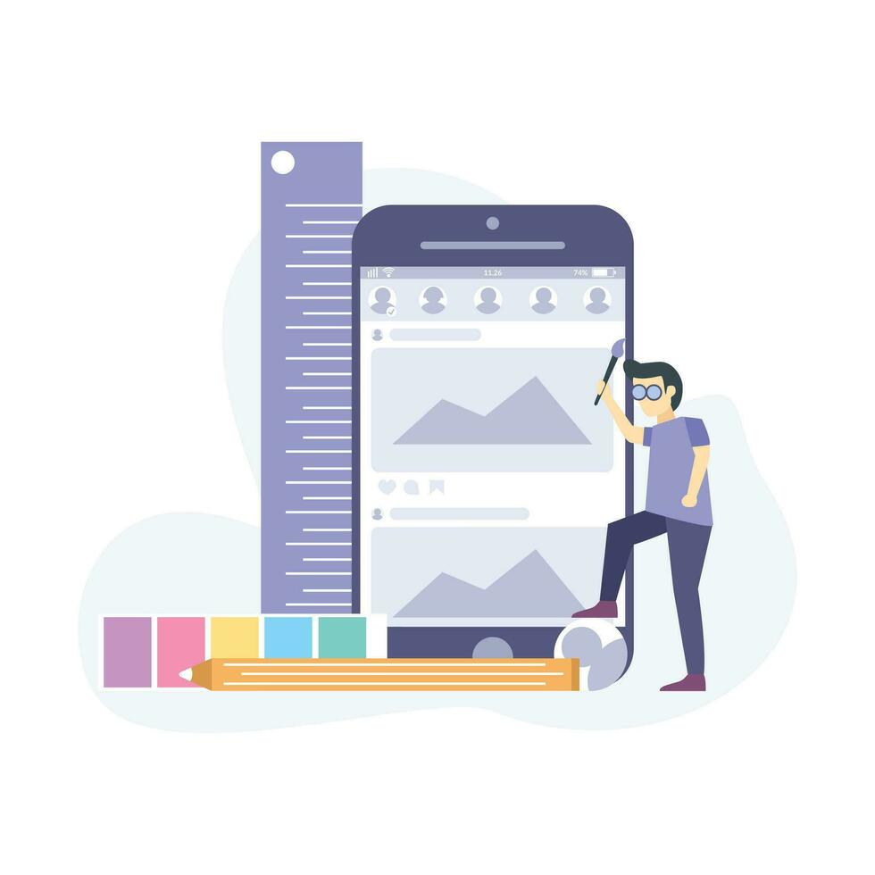 mobile design illustrazione utilizzabile per tutti e due ragnatela o mobile App design vettore