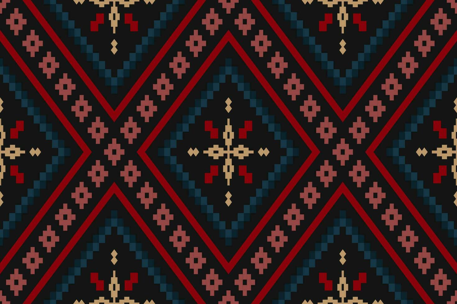 attraversare punto colorato geometrico tradizionale etnico modello ikat senza soluzione di continuità modello astratto design per tessuto Stampa stoffa vestito tappeto le tende e sarong azteco africano indiano indonesiano vettore