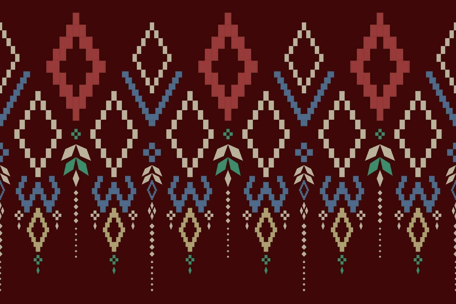 attraversare punto colorato geometrico tradizionale etnico modello ikat senza soluzione di continuità modello astratto design per tessuto Stampa stoffa vestito tappeto le tende e sarong azteco africano indiano indonesiano vettore