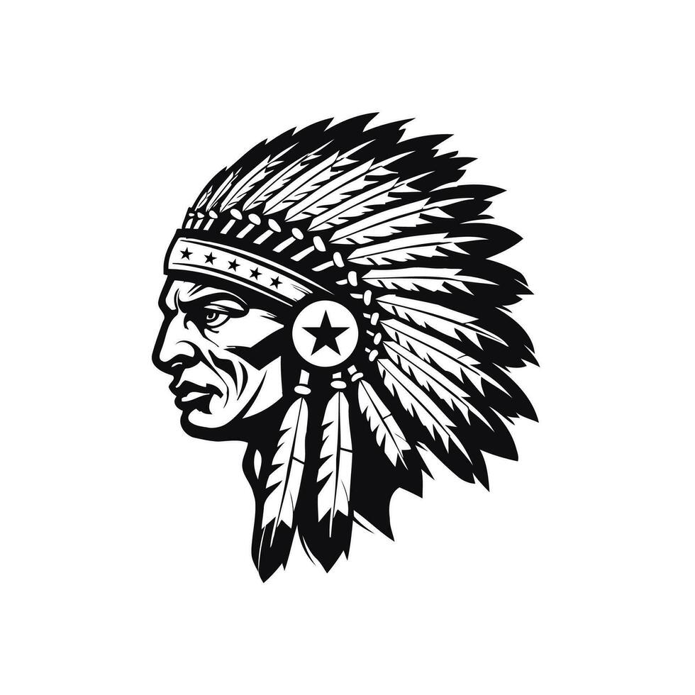 Questo nativo americano logo, reso nel vettore illustrazione, celebra il ricco culturale eredità e tradizioni