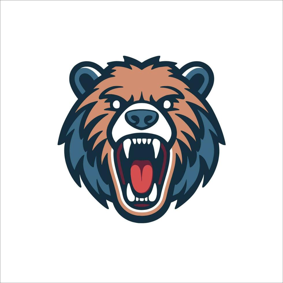 arrabbiato orso testa portafortuna logo, esports logo vettore illustrazione design concetto.