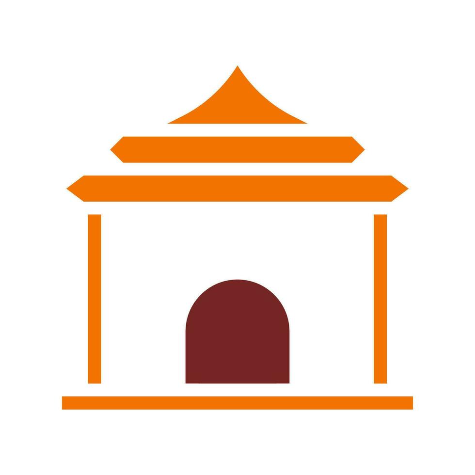 arco icona solido arancia Marrone colore Cinese nuovo anno simbolo Perfetto. vettore