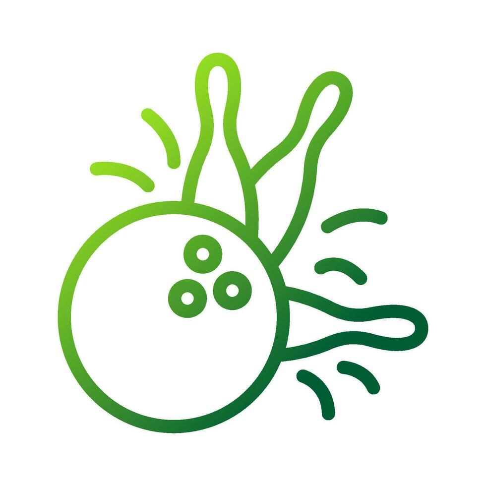 bowling icona pendenza verde colore sport simbolo illustrazione. vettore