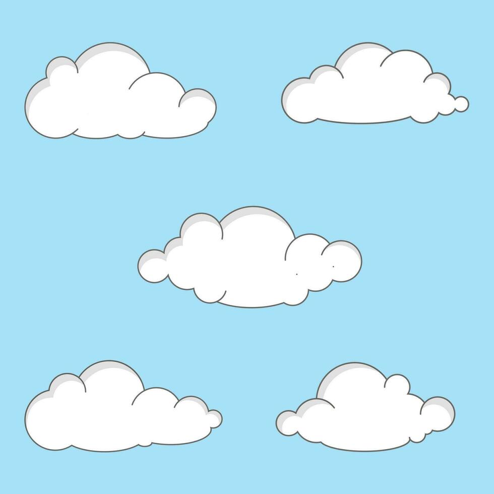 nuvole vettore nel piatto design