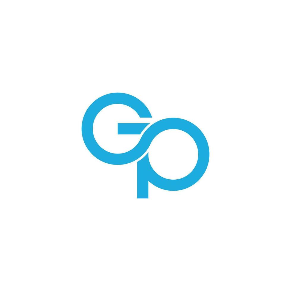 lettera gp infinito ciclo continuo linea logo vettore