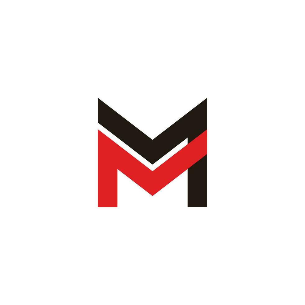 lettera mm colorato geometrico logo vettore