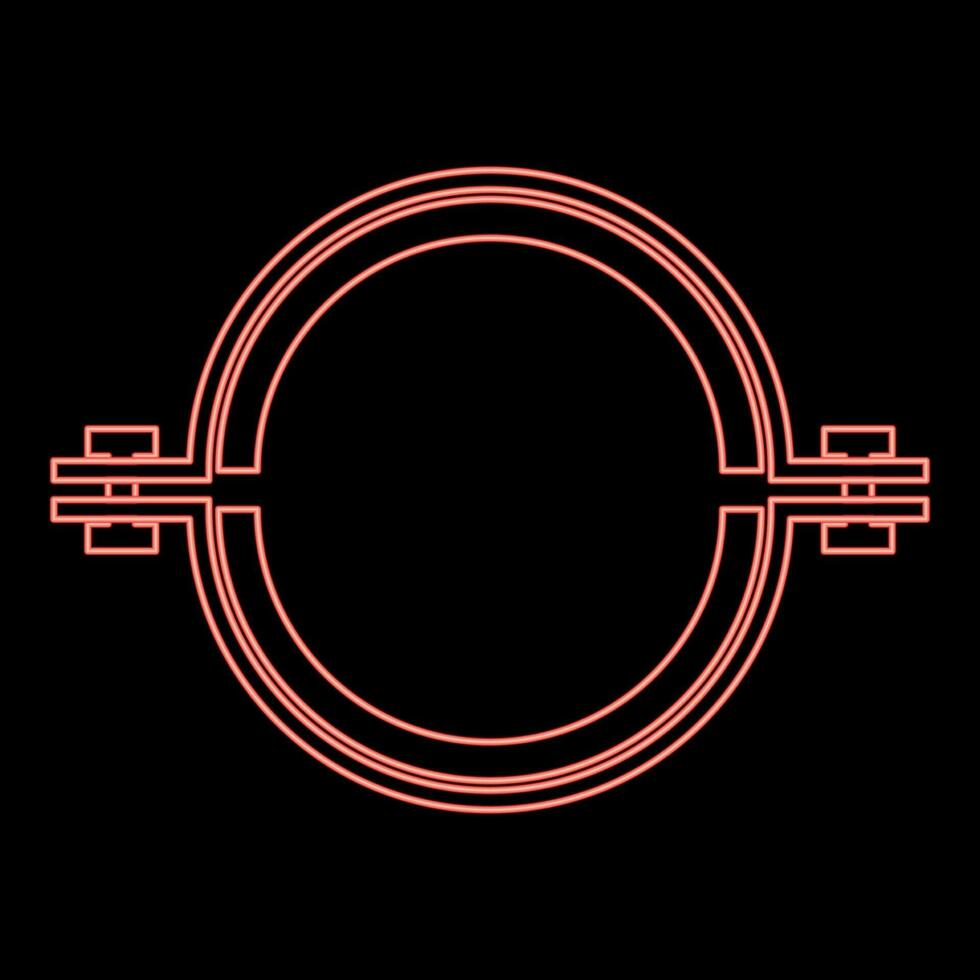 neon metallo morsetto con gomma da cancellare gruppo musicale tubo flessibile rosso colore vettore illustrazione Immagine piatto stile