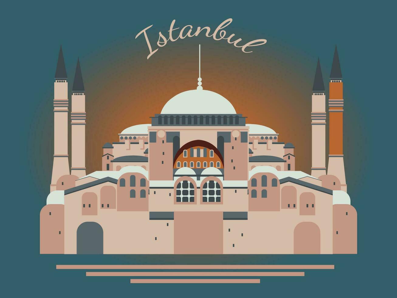 Istanbul. il moschea è un' culturale eredità. architettura e punto di riferimento. vettore illustrazione