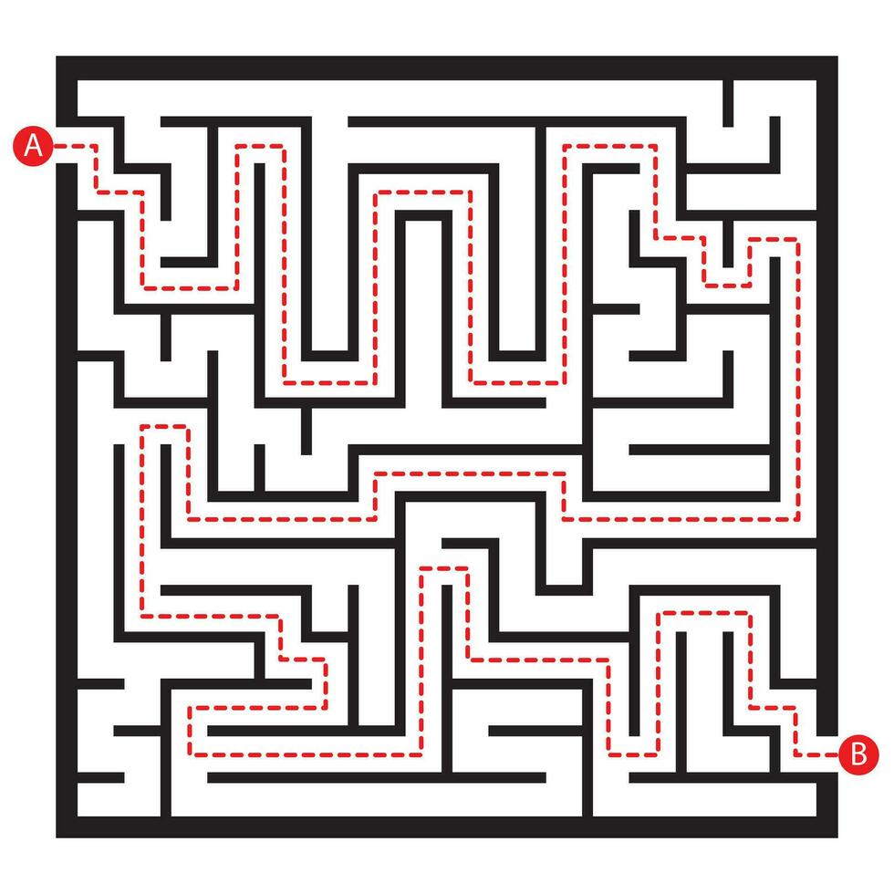 piazza labirinto puzzle gioco, labirinto vettore illustrazione per bambini.