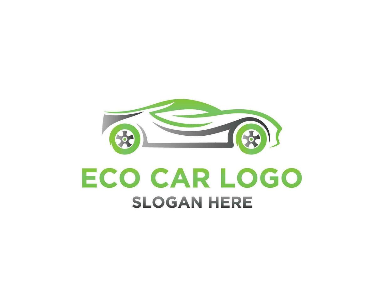 verde foglia auto eco amichevole disegno arte logo icona design vettore illustrazione.