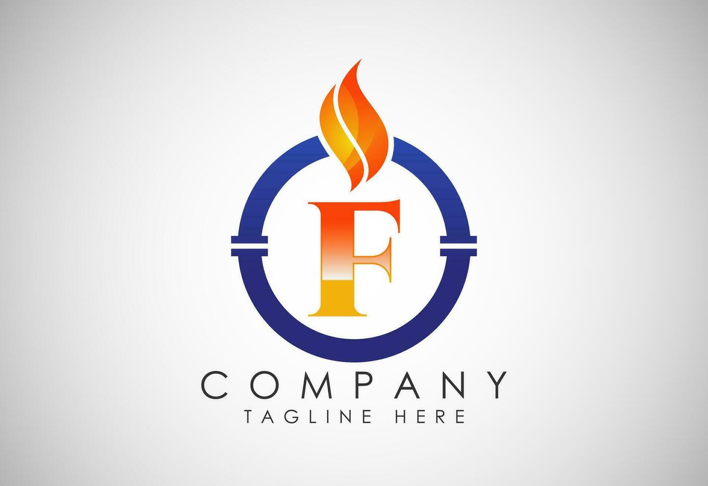 inglese alfabeto f con fuoco fiamma e tubo. olio e gas industria logo design concetto. vettore