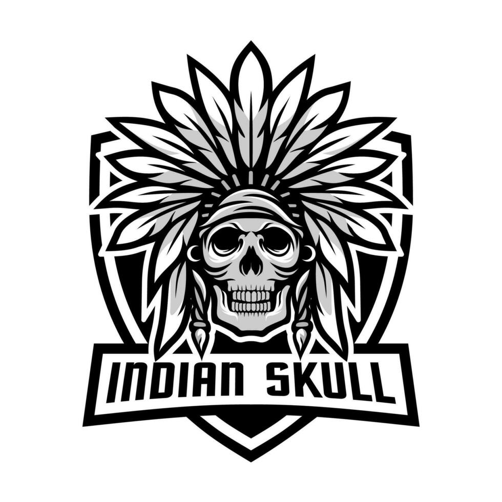 indiano cranio design elemento per logo, manifesto, carta, striscione, emblema, t camicia. vettore illustrazione