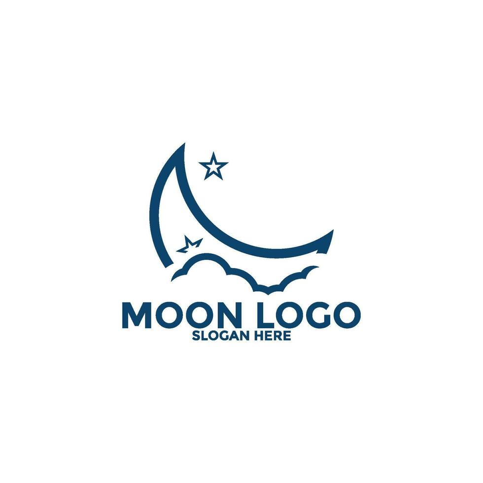 Luna logo vettore icona, semplice Luna logo design modello