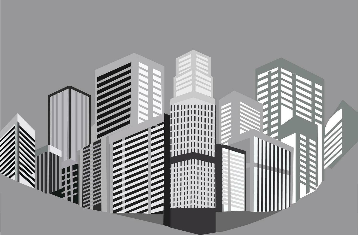 città centro paesaggio con alto grattacieli e metropolitana. vettore illustrazione modello.