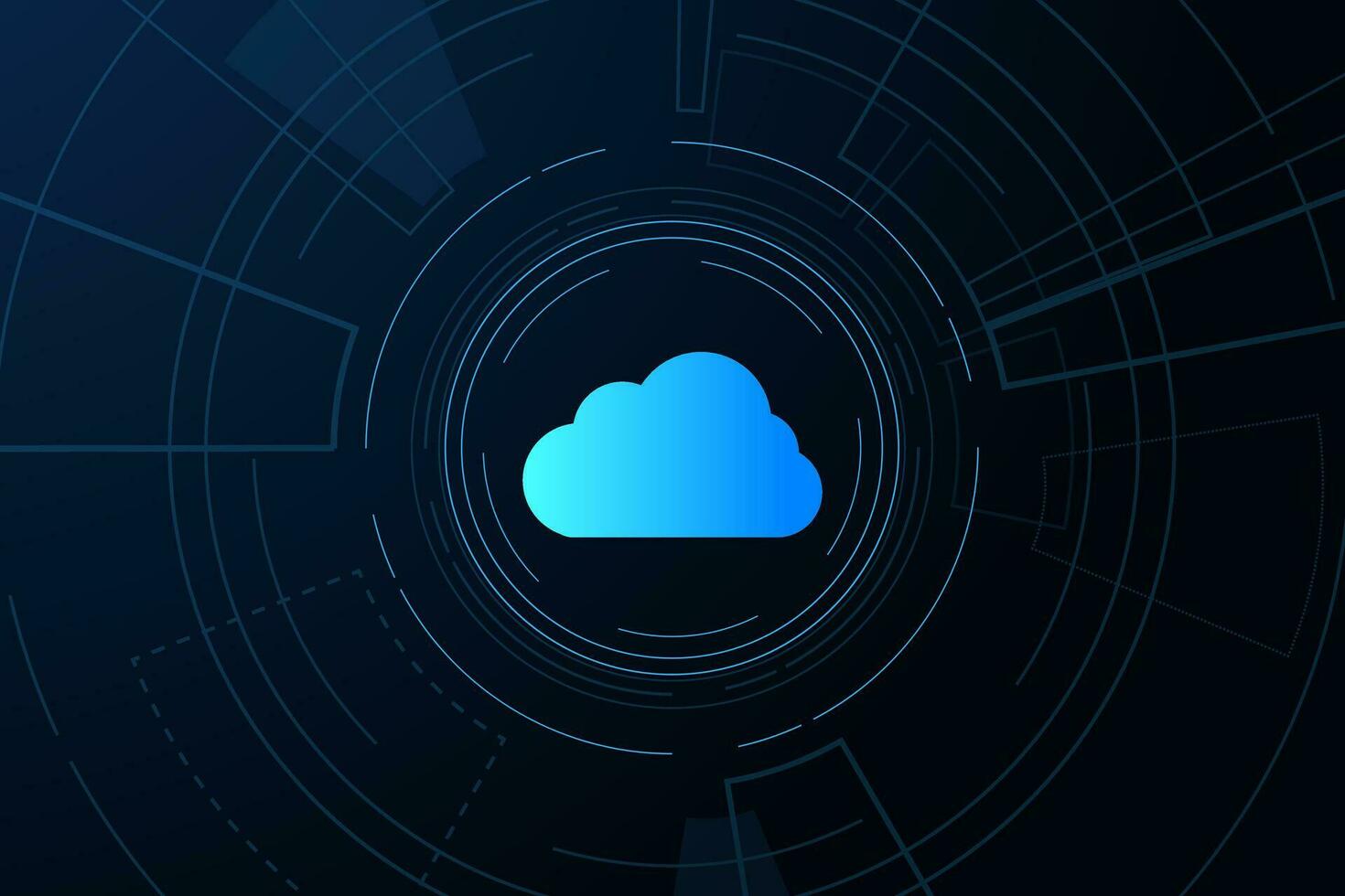 moderna tecnologia cloud futuristica, archiviazione online, lavoro da casa vettore