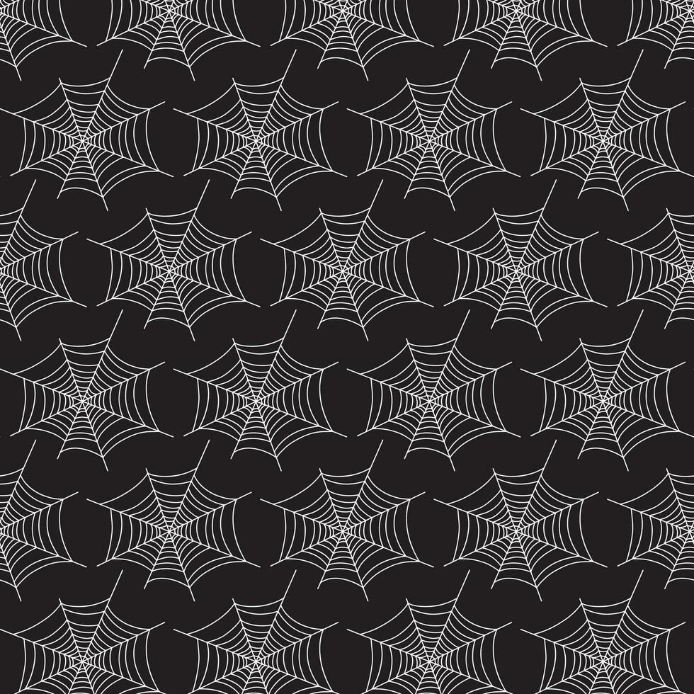 ragno ragnatela senza soluzione di continuità vettore modello su nero sfondo. Halloween struttura
