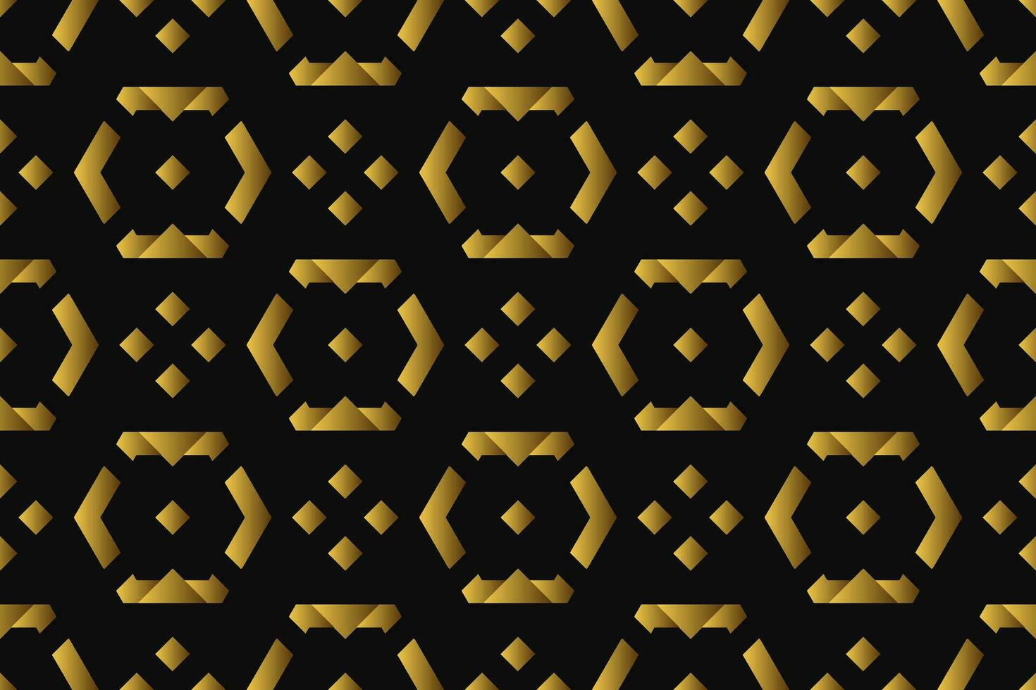 astratto geometrico modello con linee, rombi un' senza soluzione di continuità vettore sfondo. nero e oro struttura