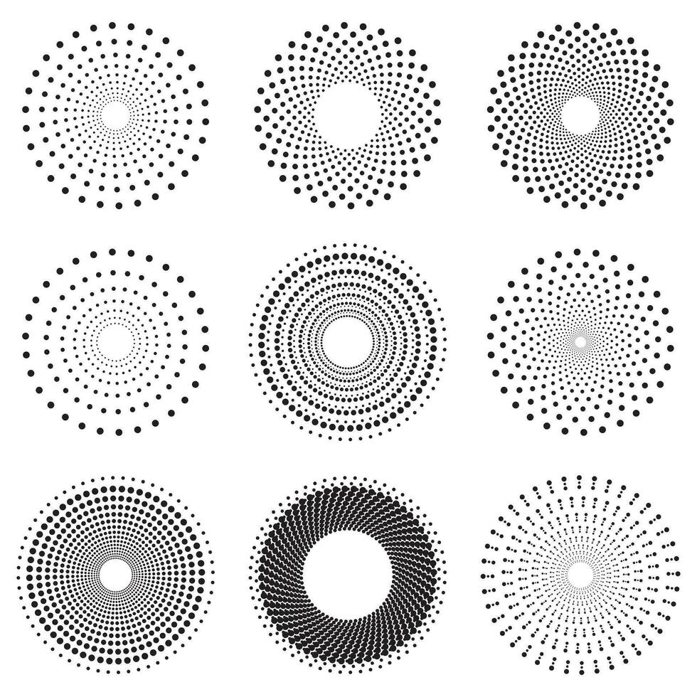 collezione di astratto simbolo di circolare tratteggiata modello vettore
