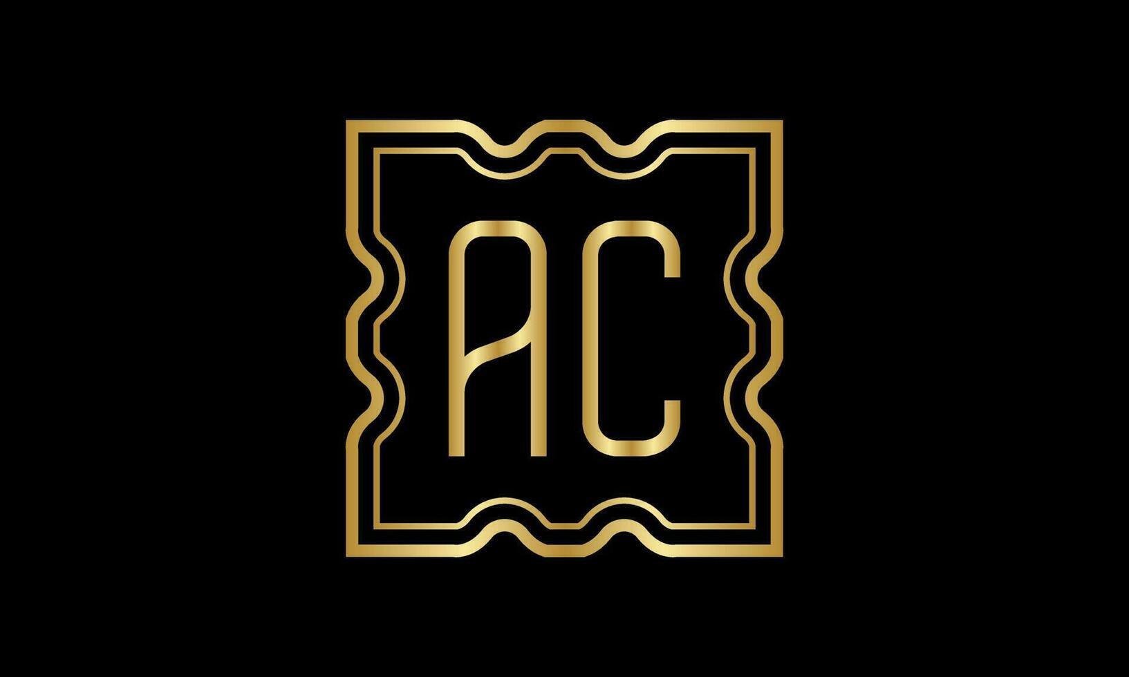 lettera AC logo design. AC logo design su dentro il quadrato. vettore