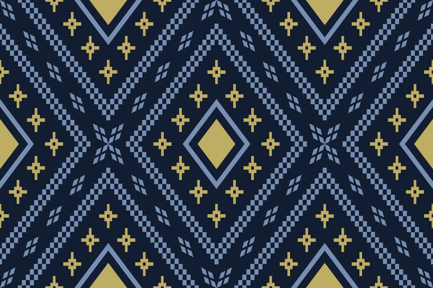 indaco Marina Militare blu geometrico tradizionale etnico modello ikat senza soluzione di continuità modello confine astratto design per tessuto Stampa stoffa vestito tappeto le tende e sarong azteco africano indiano indonesiano vettore