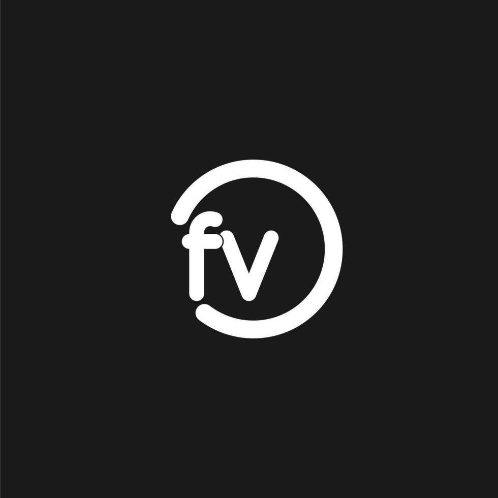 iniziali fv logo monogramma con semplice cerchi Linee vettore