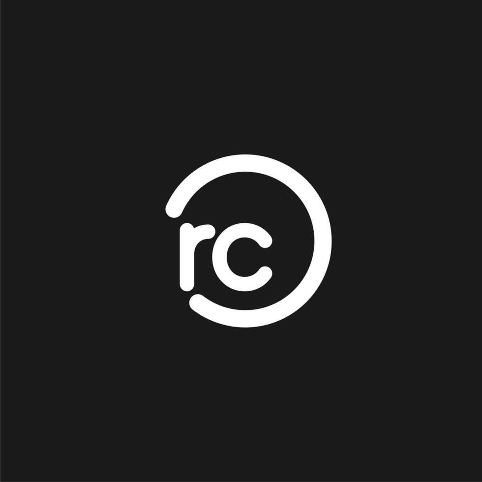 iniziali rc logo monogramma con semplice cerchi Linee vettore