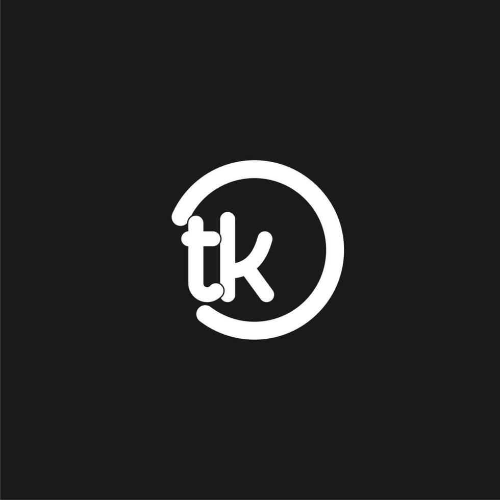 iniziali tk logo monogramma con semplice cerchi Linee vettore