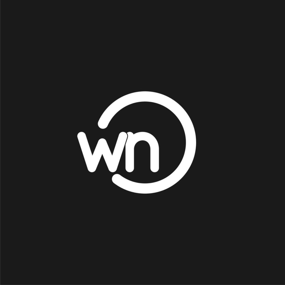 iniziali wn logo monogramma con semplice cerchi Linee vettore