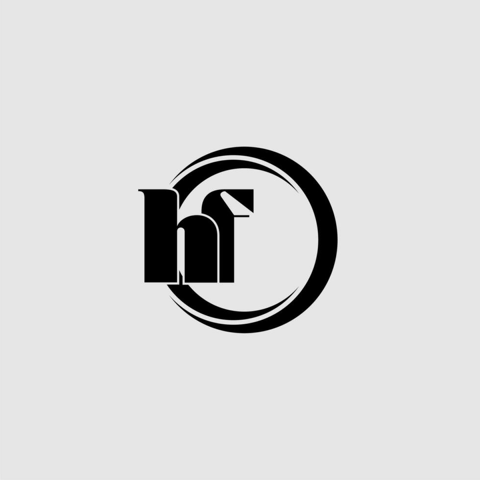 lettere HF semplice cerchio connesso linea logo vettore