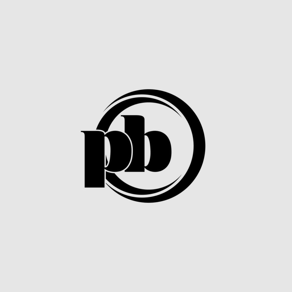 lettere pb semplice cerchio connesso linea logo vettore