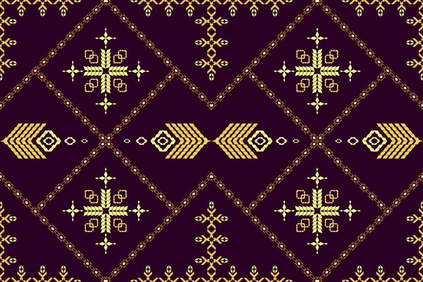nativo ikat tessuto.azteco geometic arte ornamento design per moquette, carta da parati, abbigliamento, avvolgimento, tessile.damasco stile modello per tessile e decorazione.senza soluzione di continuità modello nel tribale. vettore