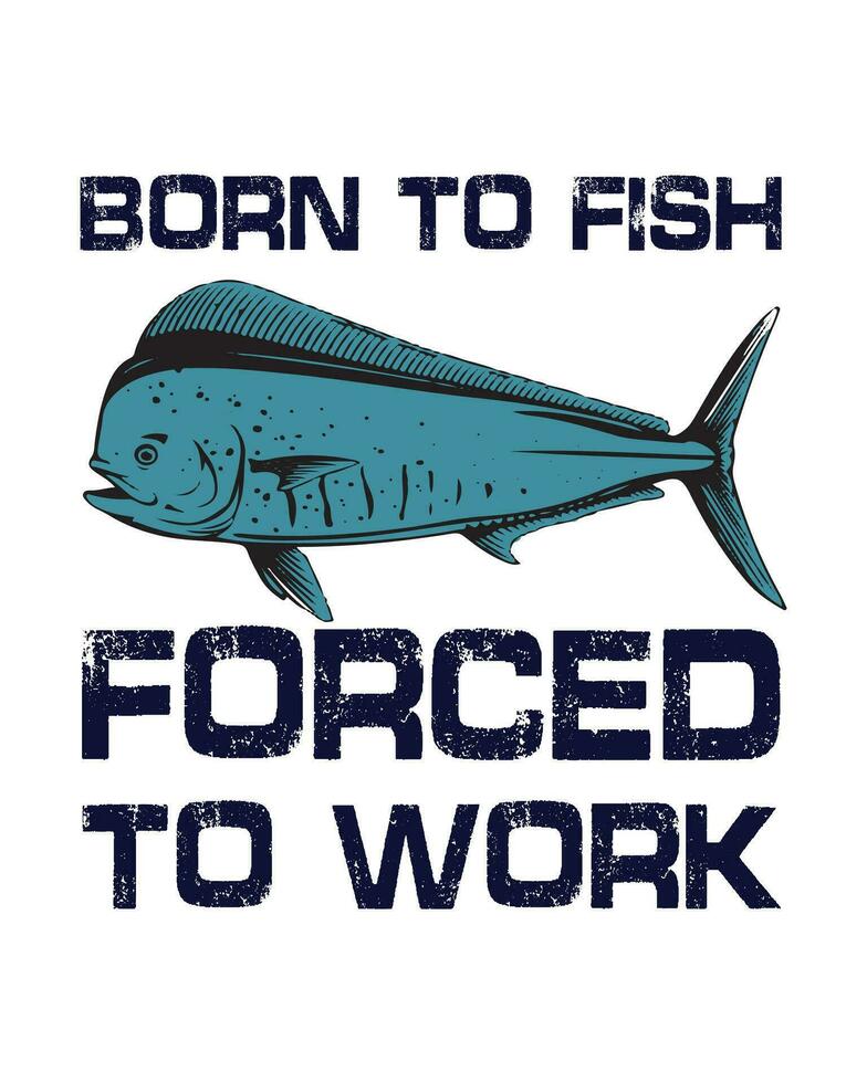 design t-shirt da pesca vettore