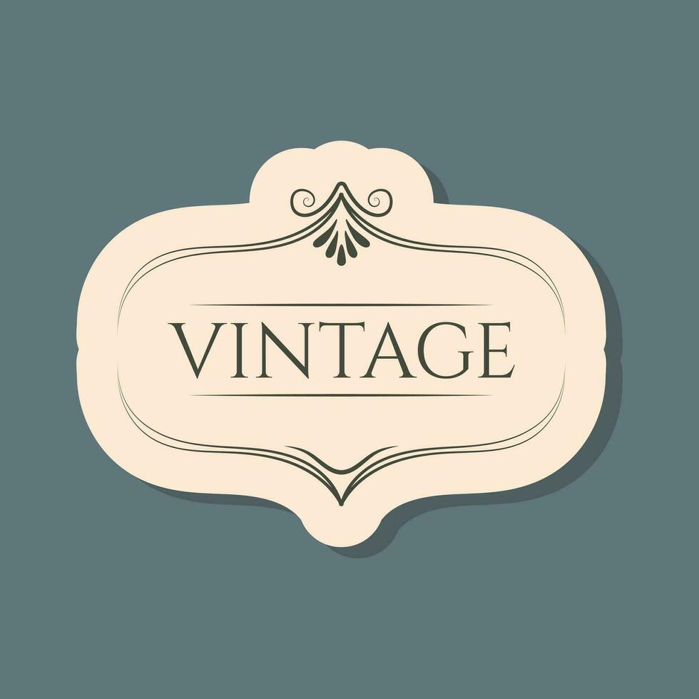 vettore isolato Vintage ▾ etichetta design con telaio, testo e pizzo vecchio ornamenti.