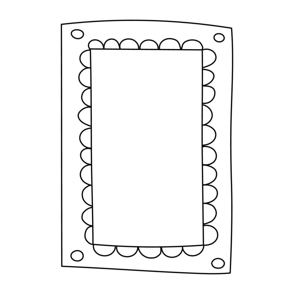 mano disegnato nero foto telaio isolato su bianca sfondo. carino scarabocchio disegno, elegante Vintage ▾ telaio. vettore