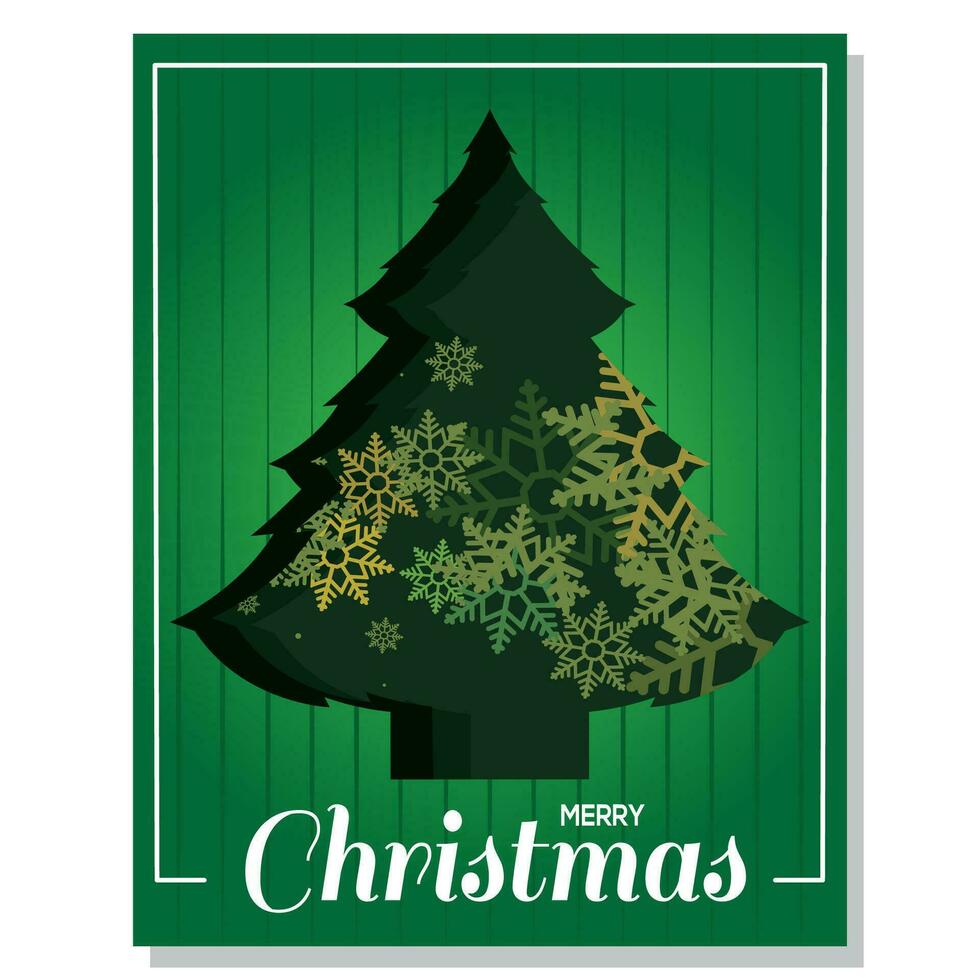 verde verticale Natale Invitational carta con Natale albero icona vettore
