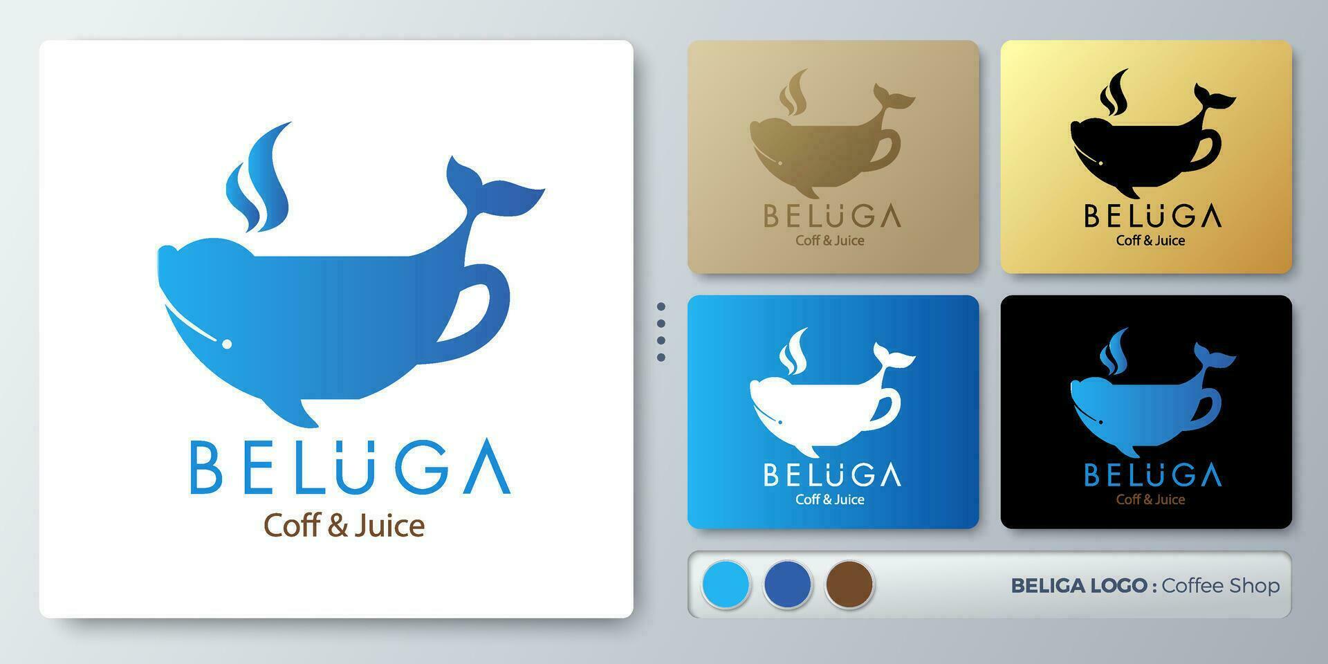 beluga balena vettore illustrazione logo design. vuoto nome per inserire il tuo marchio. progettato con esempi per tutti tipi di applicazioni. voi può Usato per azienda, identità, caffè negozio, ristorante.