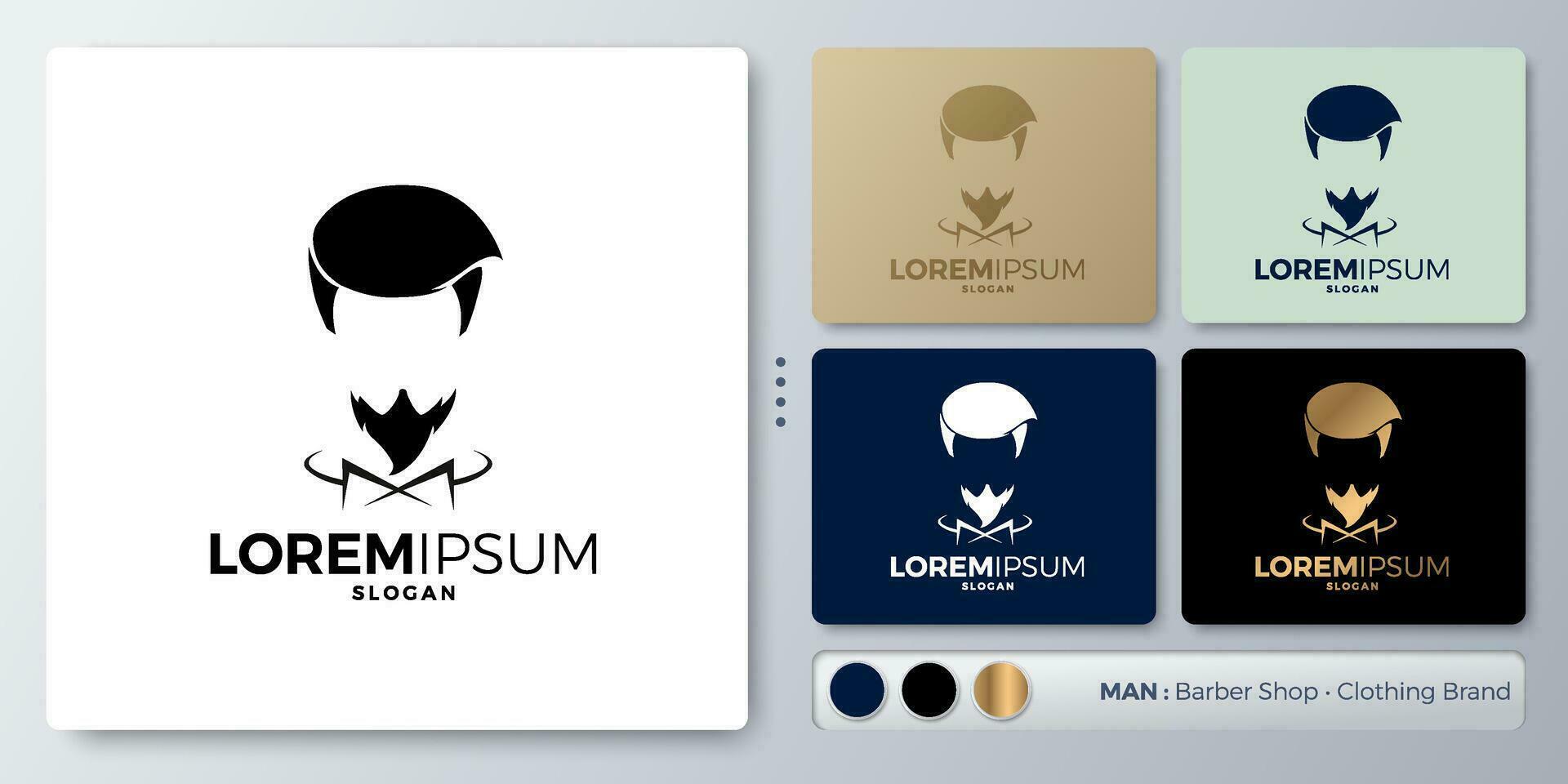 uomo capelli stile vettore illustrazione minimo logo design. vuoto nome per inserire il tuo marchio. progettato con esempi per tutti tipi di applicazioni. voi può Usato per azienda, identità, barbiere negozio.