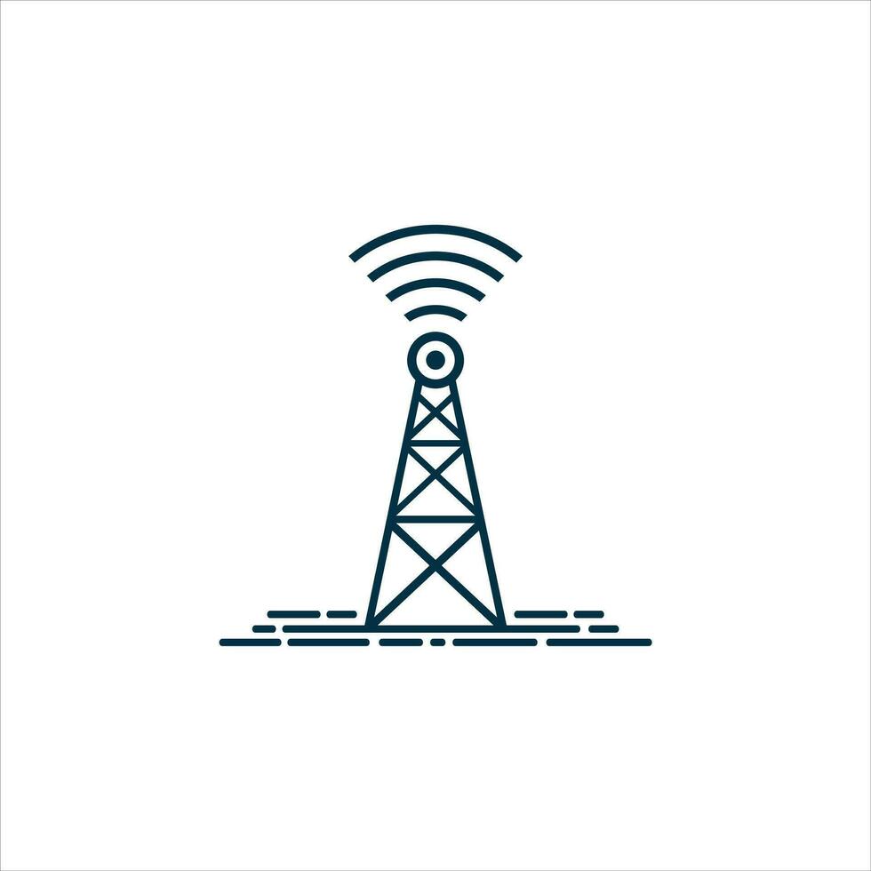 Torre segnale icona modello. Radio antenna. emittente Torre. trasmettitore segnale simbolo vettore cartello