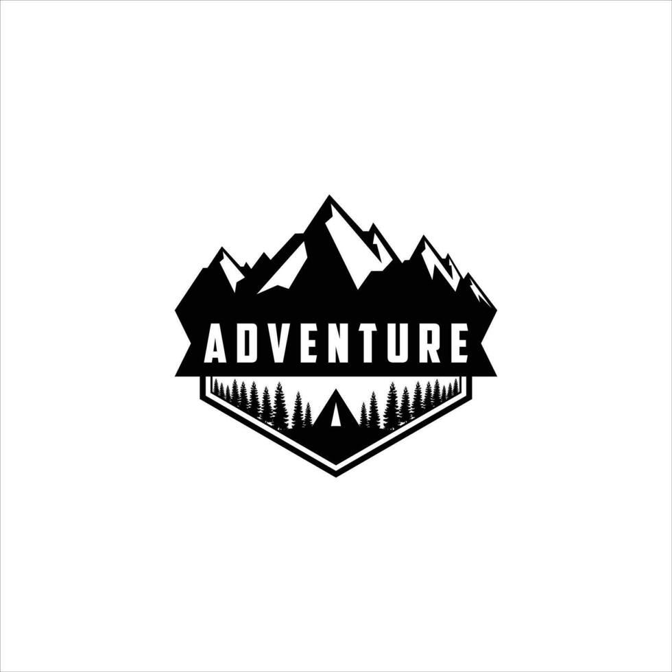 avventura logo. montagna logo su bianca sfondo. montagna icona per avventura loghi vettore