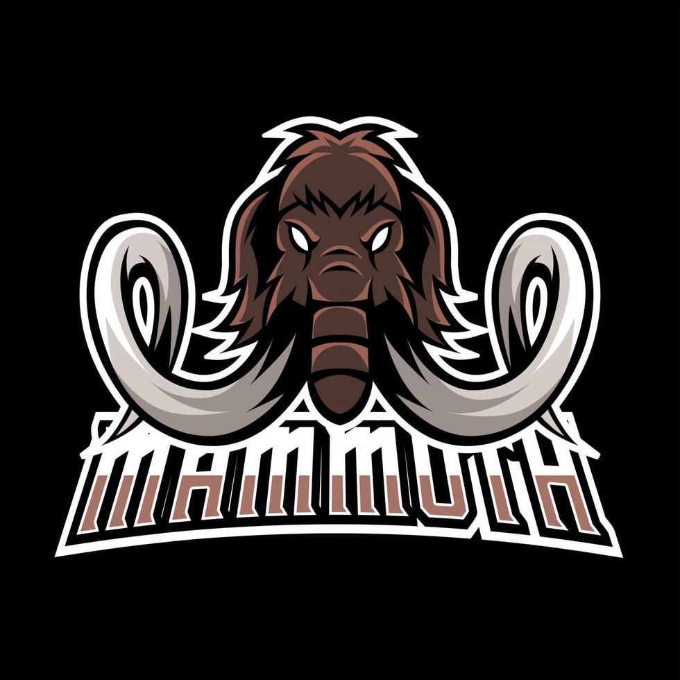 mito mammut elefante mascotte sport modello logo esport vettore