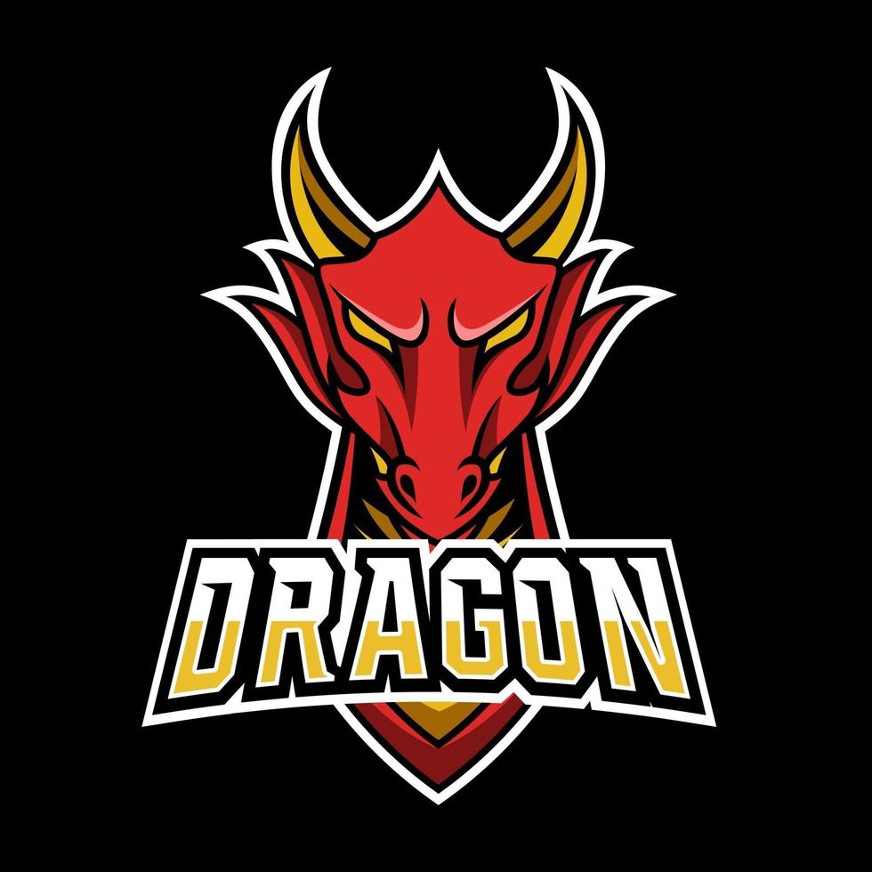 arrabbiato drago mosca rossa mascotte sport gioco esport logo modello per streamer squadra squadra club vettore