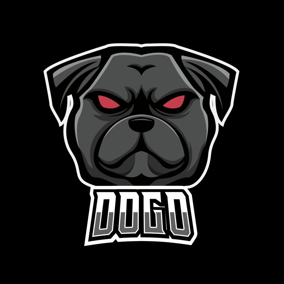 modello di logo mascotte di gioco per cani o esport, per la tua squadra vettore