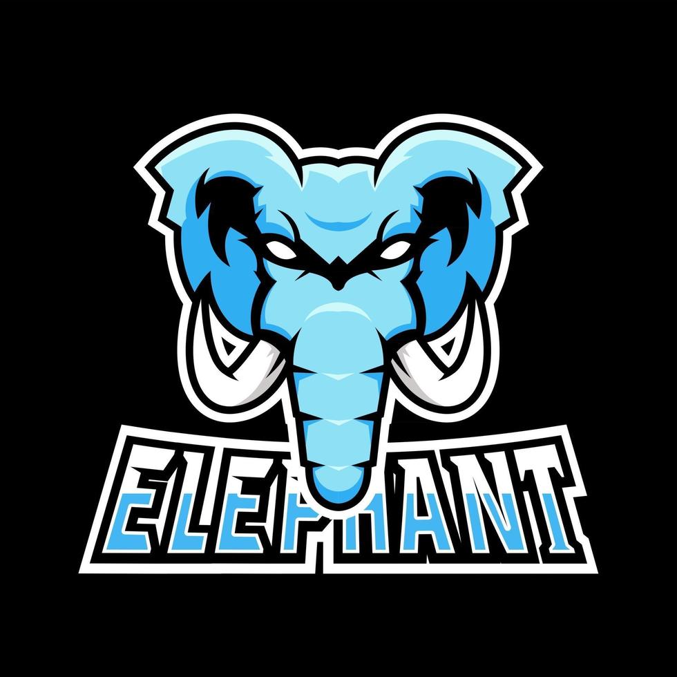 modello di logo mascotte di gioco esport o sport elefante, per la tua squadra vettore
