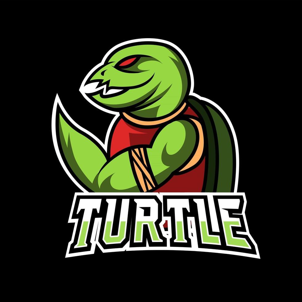 arrabbiato tartaruga ninja mascotte sport gioco esport logo modello per squadra squadra club vettore
