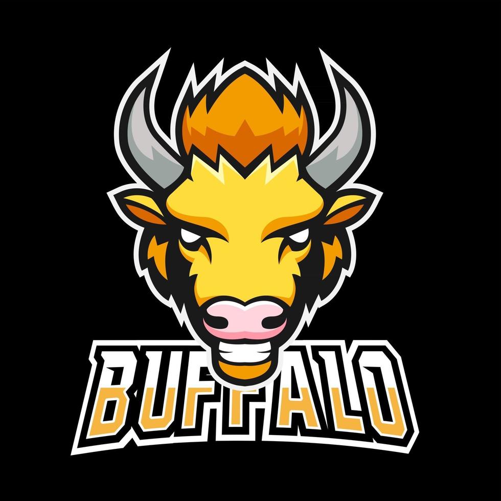 modello di logo mascotte di gioco bufalo o sport esport, per la tua squadra vettore