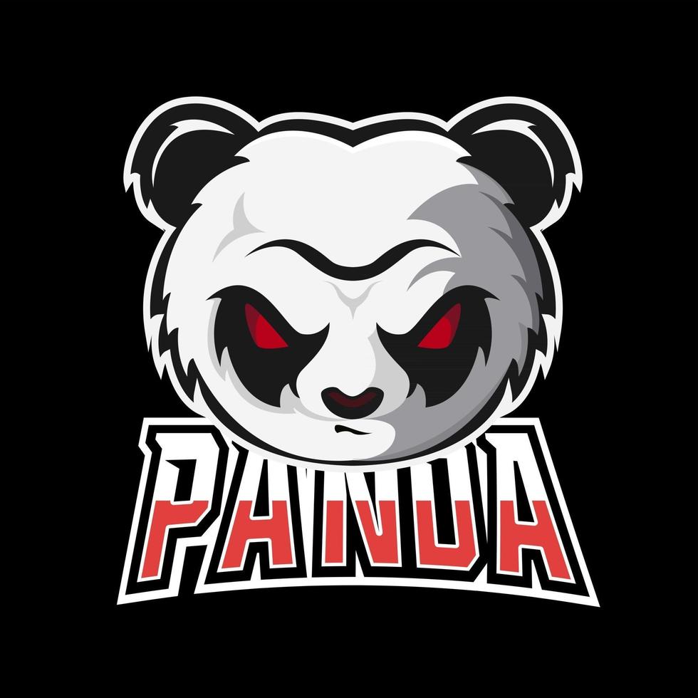 modello di logo mascotte di gioco panda sport o esport, per la tua squadra vettore