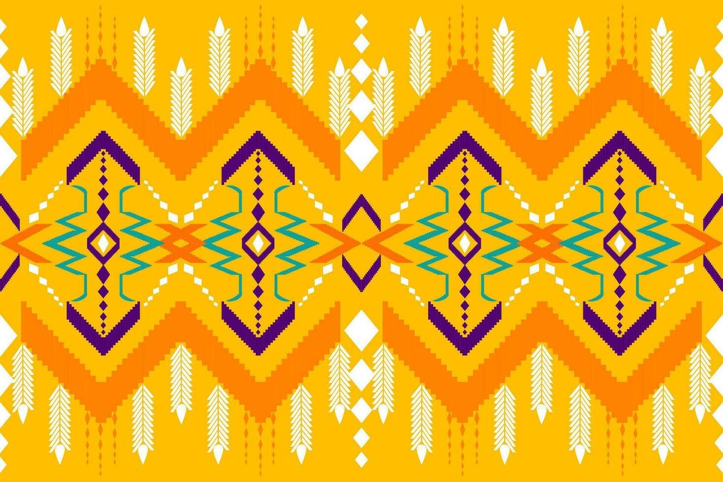 ikat vettore etnico senza soluzione di continuità modello design. ikat azteco tessuto tappeto ornamenti tessile decorazioni sfondo. tribale boho nativo etnico tacchino tradizionale ricamo vettore sfondo