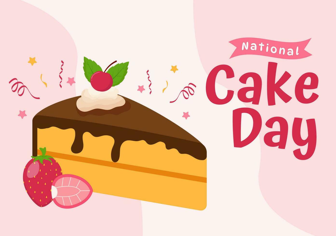 nazionale torta giorno vettore illustrazione su vacanza celebrare novembre 26 con dolce pane nel piatto cartone animato rosa sfondo design modello